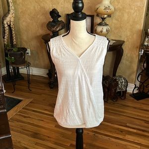 Cable & Gauge White Faux Wrap Top